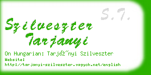 szilveszter tarjanyi business card